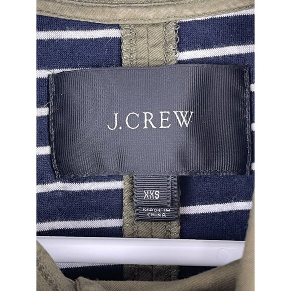 J Crew Jacket Womens Size XXS Olive Green Hooded Anorak Long Zip - Picture 7 of 11
